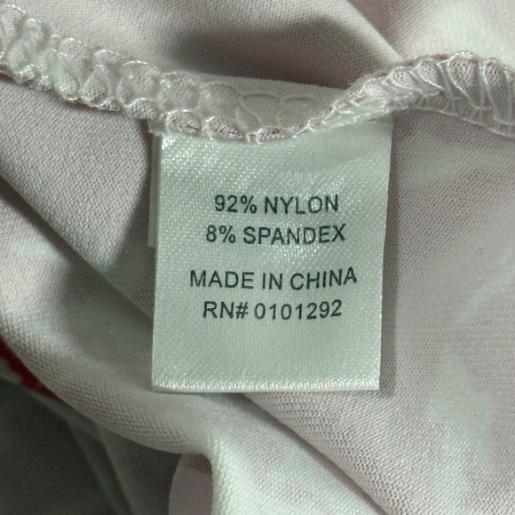 Lulu B Lulu-B Women's Size Medium Pink White Palm Tree Sleeveless Shift Dress - Picture 8 of 8